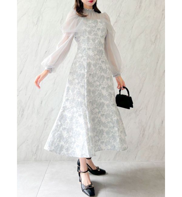 dazzlin「シアーベールセミフレアワンピース」|ドレス|