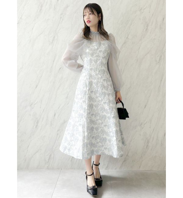 dazzlin「シアーベールセミフレアワンピース」|ドレス|