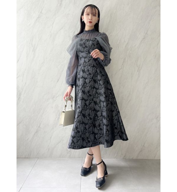 dazzlin「シアーベールセミフレアワンピース」|ドレス|