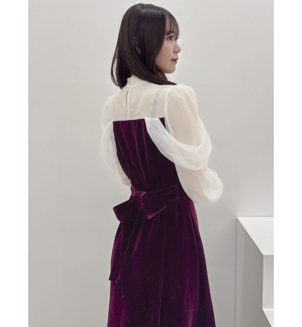 dazzlin「シアーベールセミフレアワンピース」|ドレス|