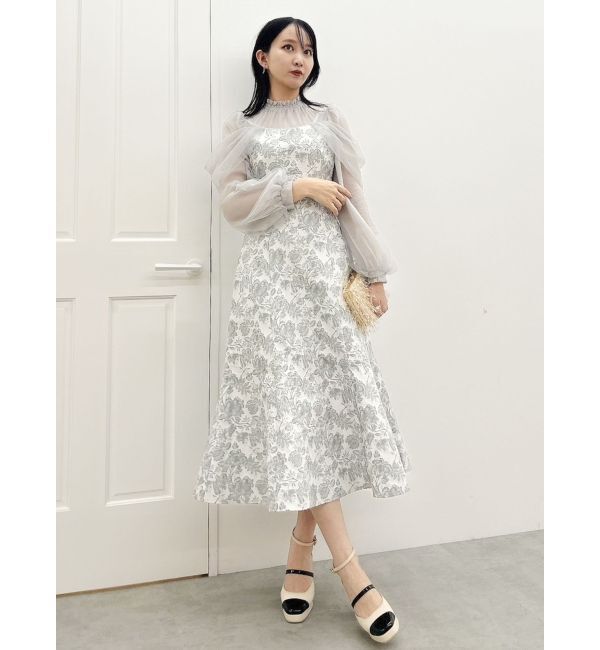 dazzlin「シアーベールセミフレアワンピース」|ドレス|