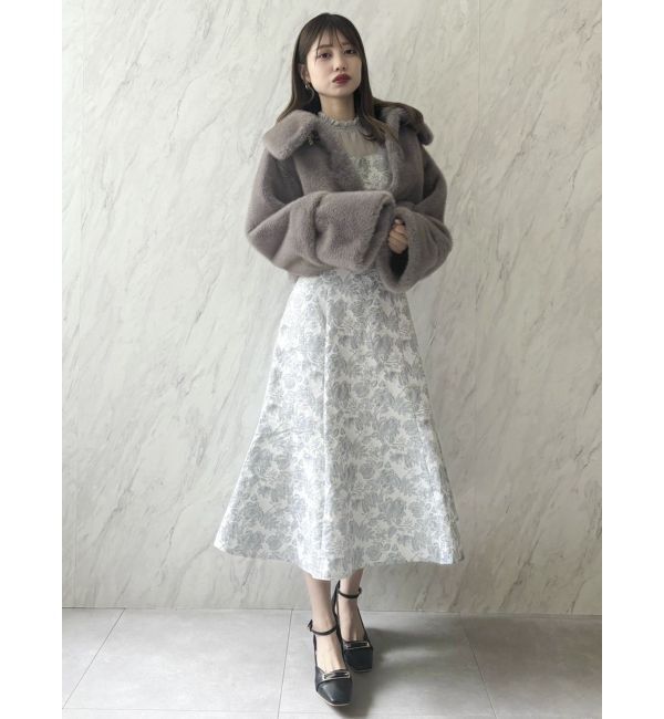 dazzlin「シアーベールセミフレアワンピース」|ドレス|