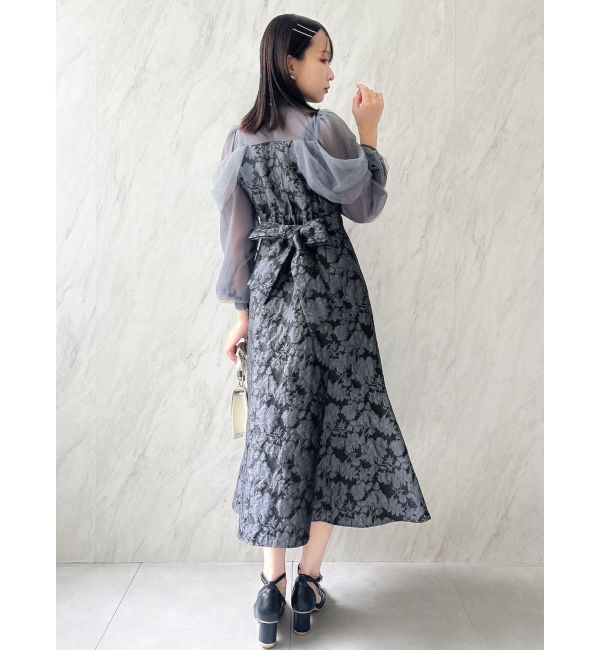 dazzlin「シアーベールセミフレアワンピース」|ドレス|