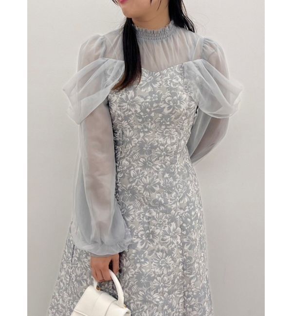 dazzlin「シアーベールセミフレアワンピース」|ドレス|