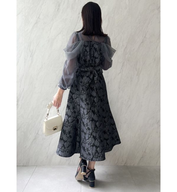 dazzlin「シアーベールセミフレアワンピース」|ドレス|