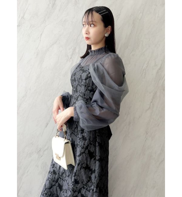 dazzlin「シアーベールセミフレアワンピース」|ドレス|