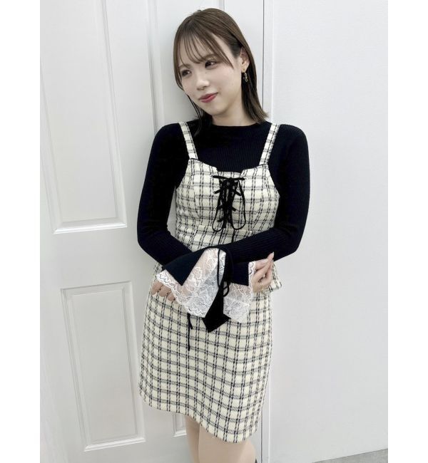 dazzlin「レースアップビスチェミニワンピース」|ワンピース|