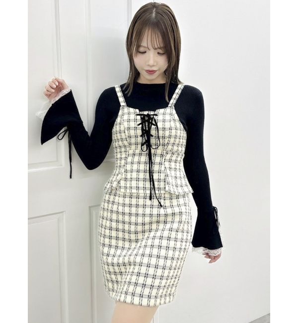 dazzlin「レースアップビスチェミニワンピース」|ワンピース|