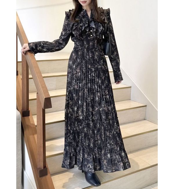 dazzlin「フラワープリーツワンピース」|ワンピース|