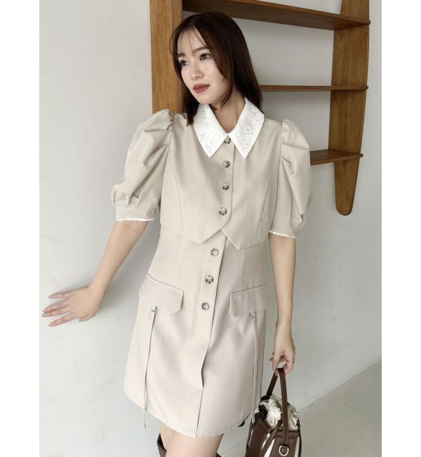 dazzlin「ジャケットライクレイヤードミニワンピース」|ワンピース|