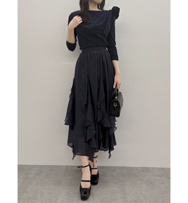 dazzlin「ネックドレープカットトップス」|Tシャツ・カットソー|