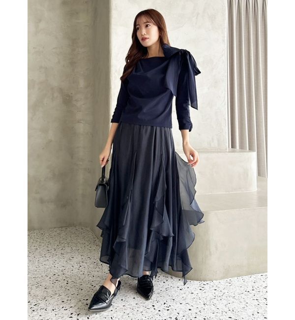 dazzlin「ネックドレープカットトップス」|Tシャツ・カットソー|