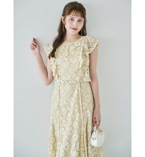 dazzlin「バックリボンパイピングレースドレス」|ワンピース|