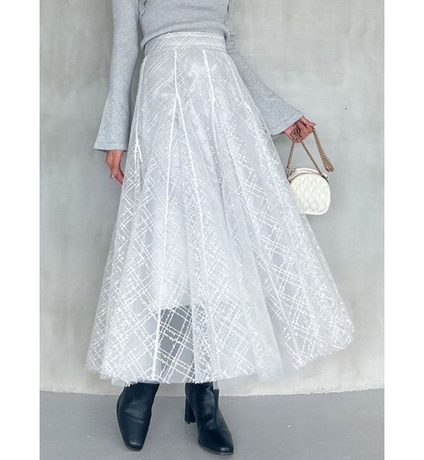dazzlin「【再生産】スパンコールチュールスカート」|スカート|