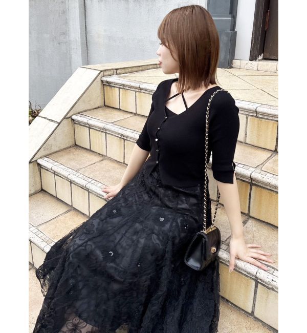 dazzlin「【再生産】スパンコールチュールスカート」|スカート|