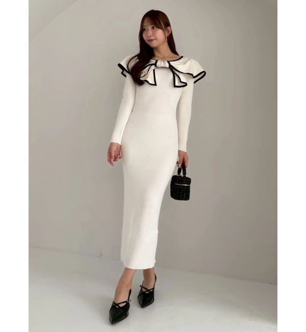 dazzlin「パイピングリボンニットワンピース」|ワンピース|