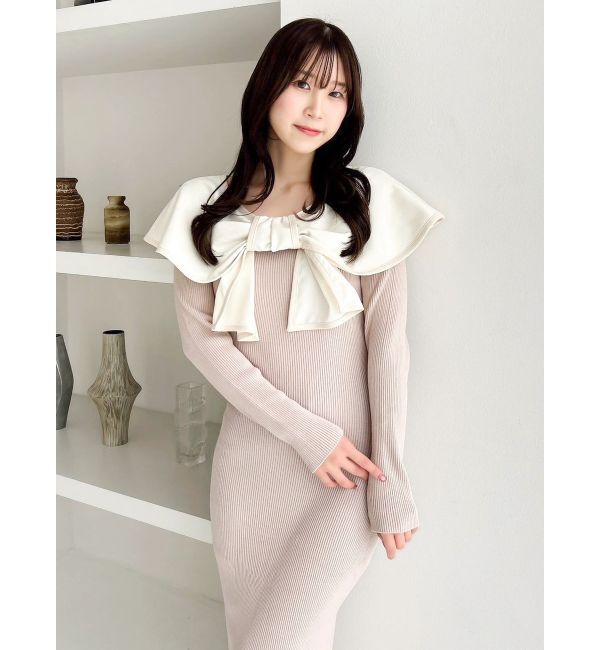 dazzlin「パイピングリボンニットワンピース」|ワンピース|