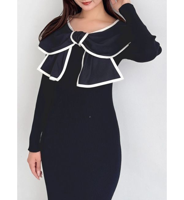 dazzlin「パイピングリボンニットワンピース」|ワンピース|