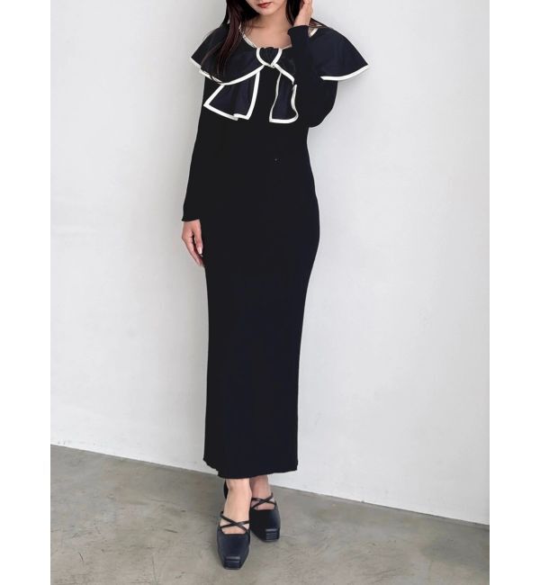 dazzlin「パイピングリボンニットワンピース」|ワンピース|