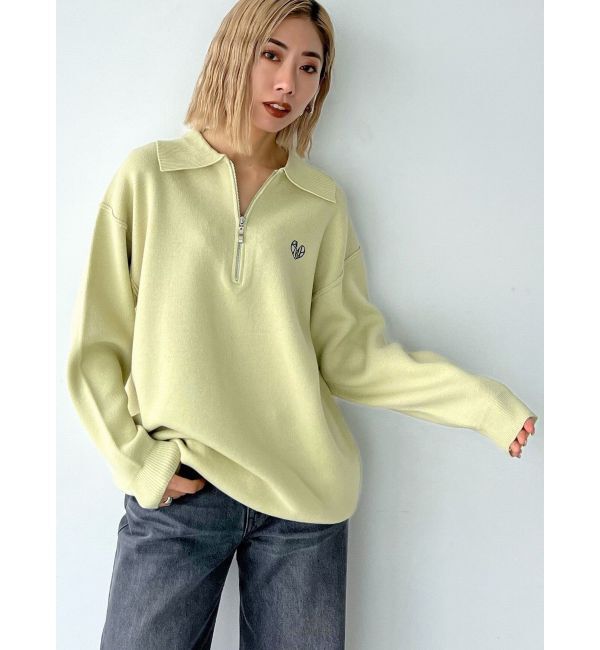 EMODA「ハーフジップオーバーミニワンピース」|ワンピース|ミントグリーン