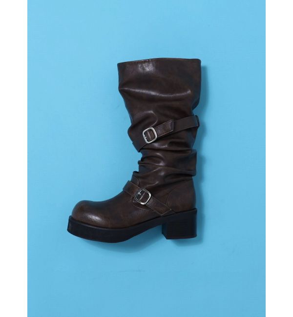 EMODA「ルーズベルトブーツ」|ロングブーツ|ブラウン