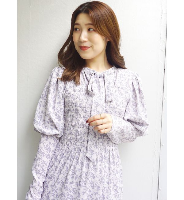 MERCURYDUO「2WAYリボンプリントシャーリングワンピース」|ワンピース|