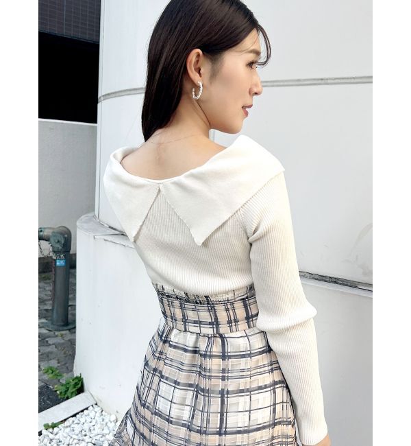 MERCURYDUO「カラーチェックティアードドッキングワンピース」|ワンピース|