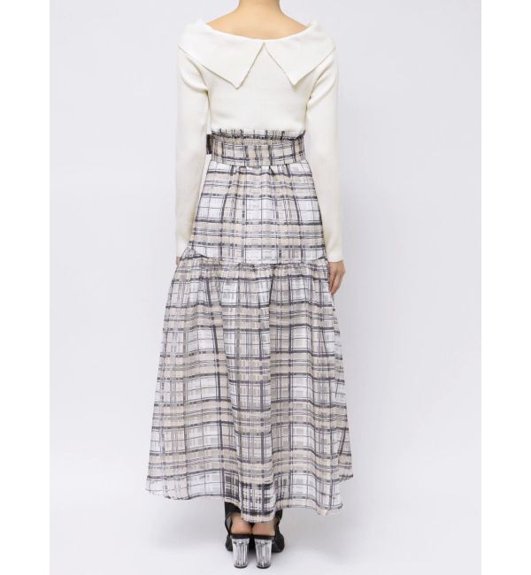 MERCURYDUO「カラーチェックティアードドッキングワンピース」|ワンピース|