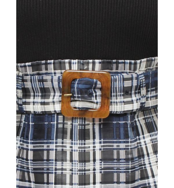 MERCURYDUO「カラーチェックティアードドッキングワンピース」|ワンピース|