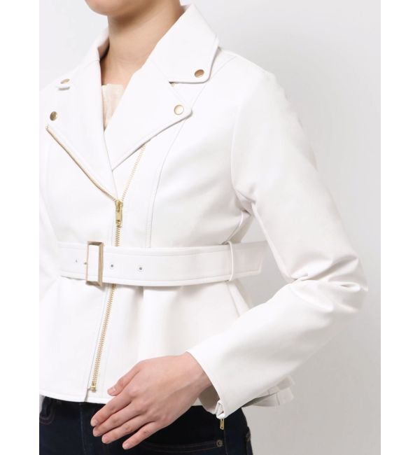 MERCURYDUO「ペプラムライダースジャケット」|ライダースジャケット|