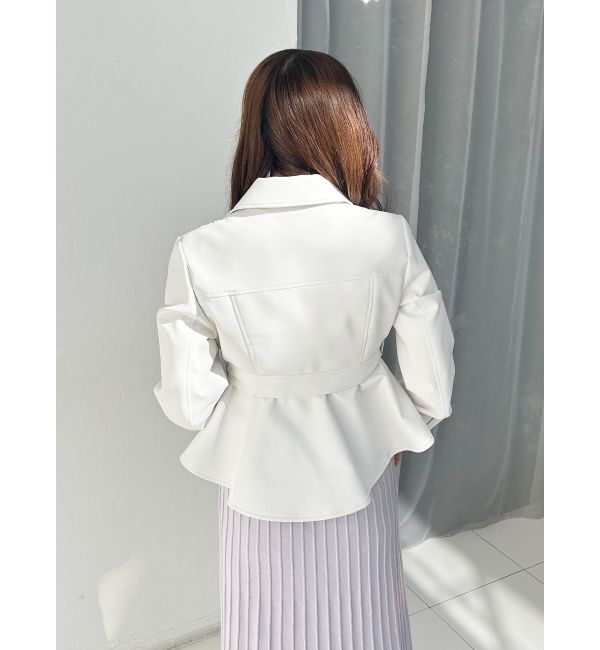 MERCURYDUO「ペプラムライダースジャケット」|ライダースジャケット|