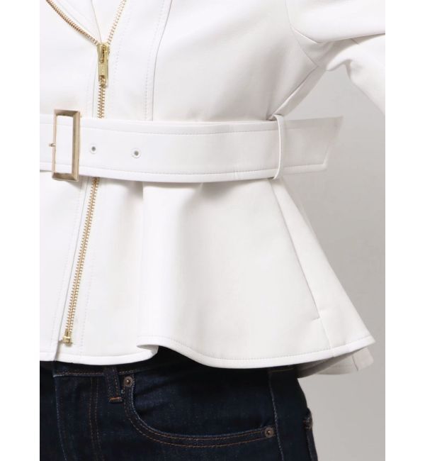 MERCURYDUO「ペプラムライダースジャケット」|ライダースジャケット|