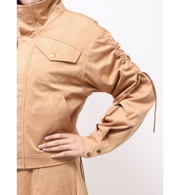 MERCURYDUO「フェイクスエードドロストスリーブブルゾン」|ブルゾン・スタジャン|