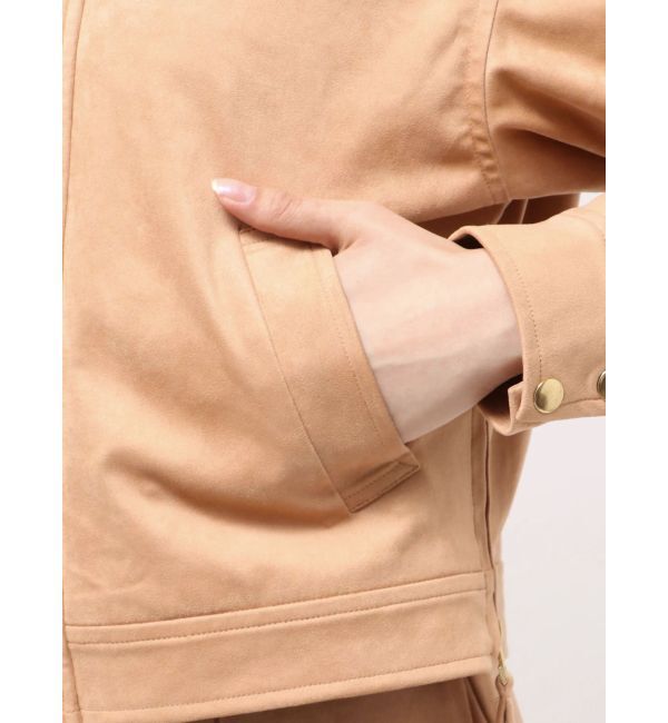 MERCURYDUO「フェイクスエードドロストスリーブブルゾン」|ブルゾン・スタジャン|