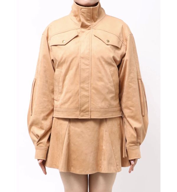 MERCURYDUO「フェイクスエードドロストスリーブブルゾン」|ブルゾン・スタジャン|