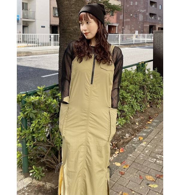 MURUA「メッシュロゴカーゴワンピース」|ワンピース|