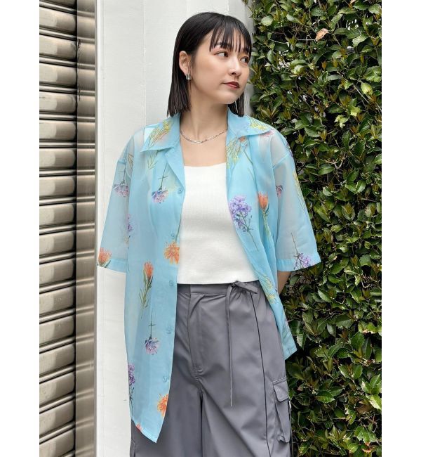 MURUA「フラワーシアーオープンカラーシャツ【WEB限定】」|シャツ・ブラウス|