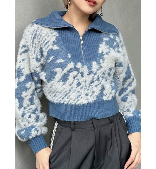 MURUA「ハーフジップフェザーニット」|ニット・セーター|ミックス
