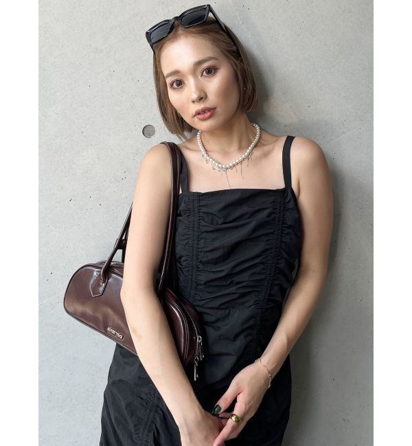 MURUA「アシメギャザーキャミワンピース」|ワンピース|