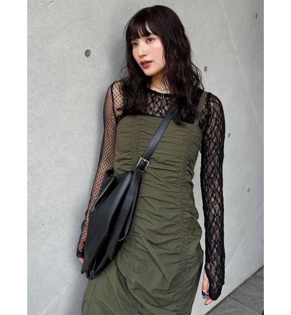 MURUA「アシメギャザーキャミワンピース」|ワンピース|