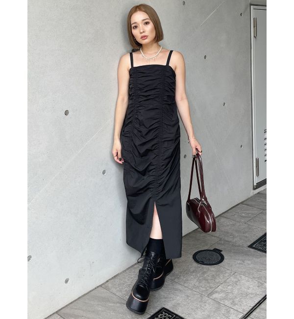 MURUA「アシメギャザーキャミワンピース」|ワンピース|