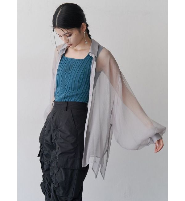 MURUA「ボリュームスリーブシャイニーシアーシャツ」|シャツ・ブラウス|