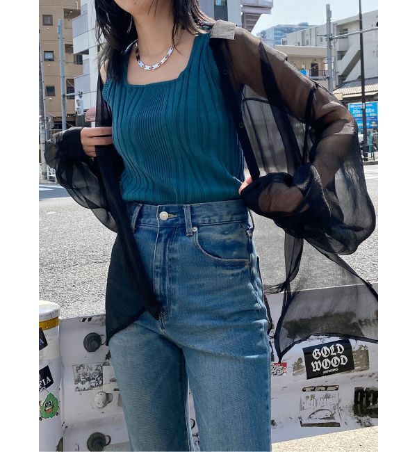 MURUA「ボリュームスリーブシャイニーシアーシャツ」|シャツ・ブラウス|