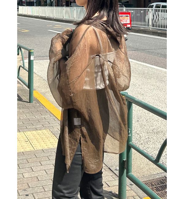 MURUA「ボリュームスリーブシャイニーシアーシャツ」|シャツ・ブラウス|