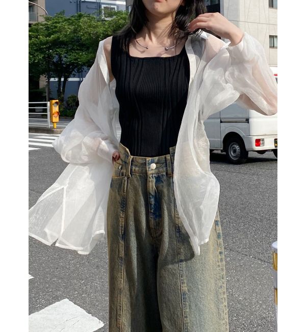 MURUA「ボリュームスリーブシャイニーシアーシャツ」|シャツ・ブラウス|