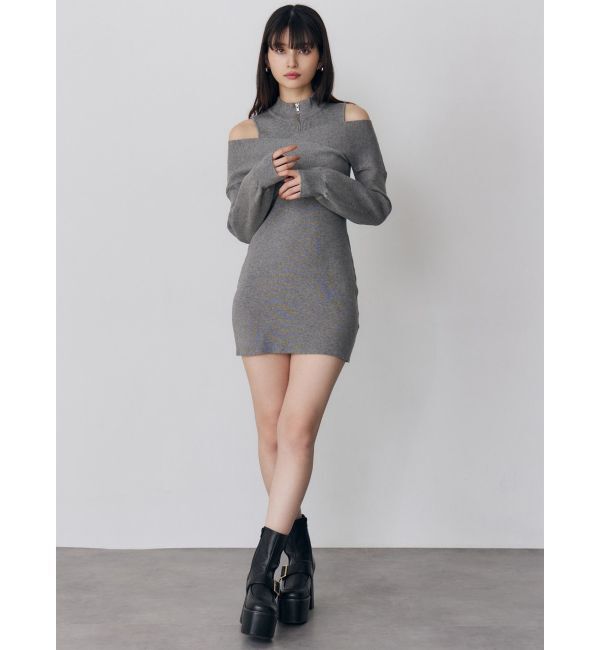 MURUA「カシュクールZIPニットワンピース」|ワンピース|