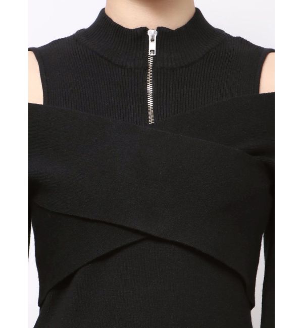 MURUA「カシュクールZIPニットワンピース」|ワンピース|