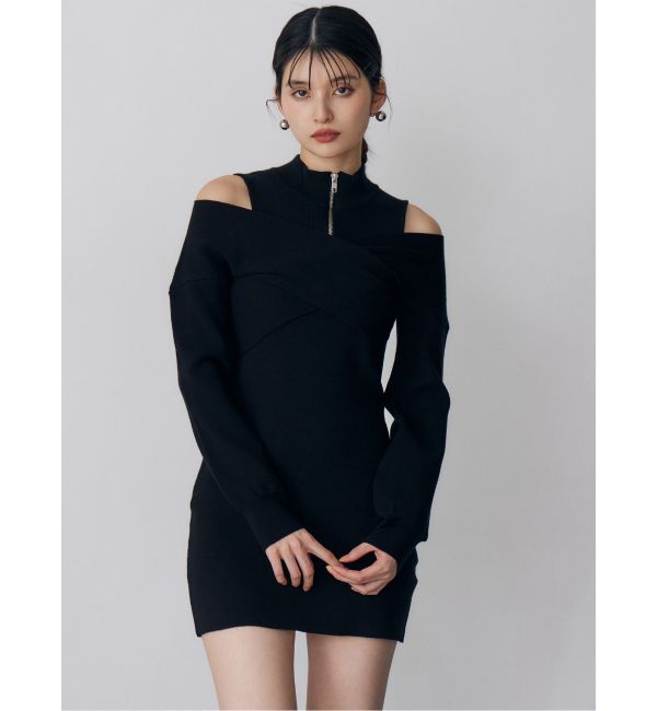 MURUA「カシュクールZIPニットワンピース」|ワンピース|