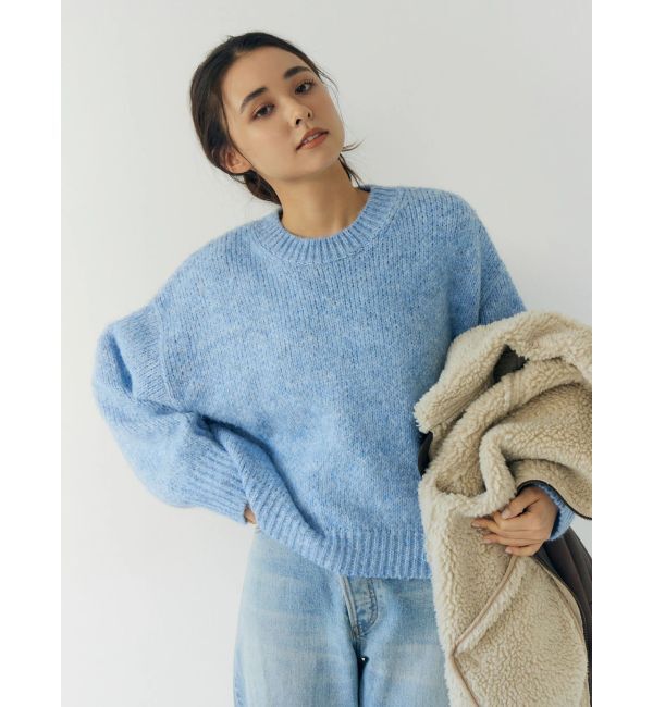 Ungrid「カラーモヘヤ混ルーズニット」|ニット・セーター|ブルー