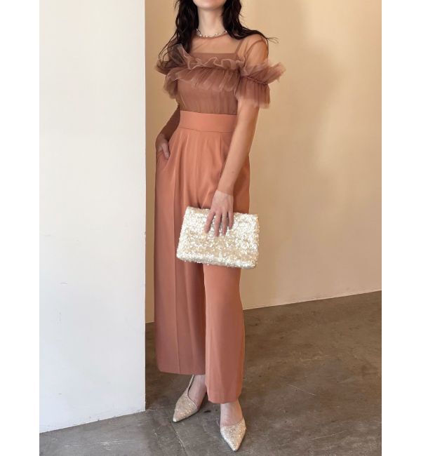 LAGUNAMOON「LADYフリルオフショルコンビネゾン」|ドレス|